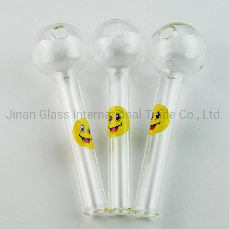 Hot Sale Smile Logo Glass Oil Burner Pipes Pyrex Oil Burner Glass Spoon Pipes Hand Pipe Tobacco Pipes for Smoking Accessories Sweet Puff