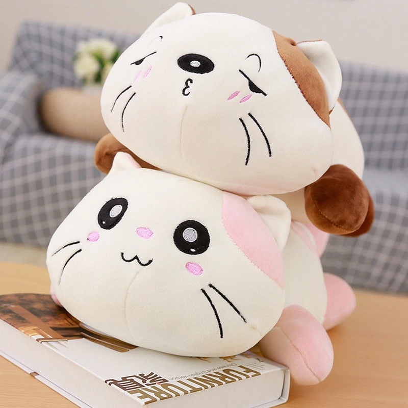 Soft Stuffed Cute Lying Plush Cat with Smiling Face Valentines Gifts