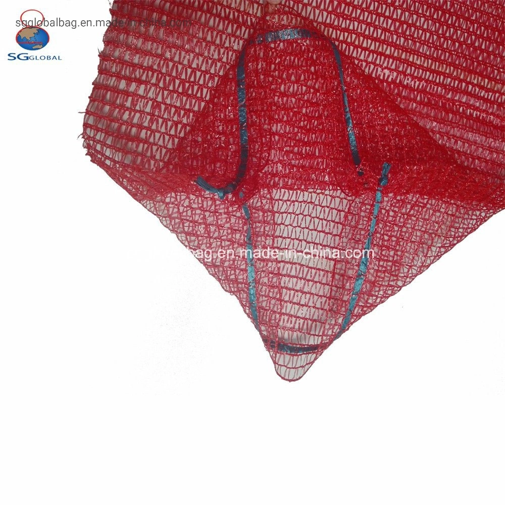 GRS CE SGS FDA Approved Factory Wholesale/Supplier Plastic Packing Leno Drawstring 10kg 25kg 50kg Onion Potato Cabbage Orange Mesh Net PE Raschel Bag for Fruit Vegetable