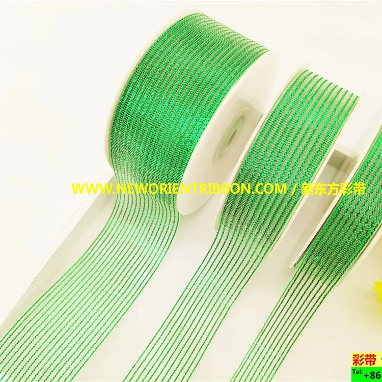 Metallic Stripe Ribbon/Custom Gifts Ribbon/Wrapping Ribbon/Packing Ribbon