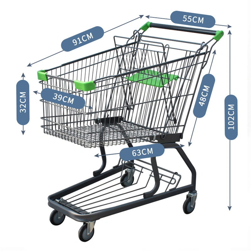 Metallic Shopping Trolleys 180L Folding Shopping Carts with Chlidren Chair (JT-E06)