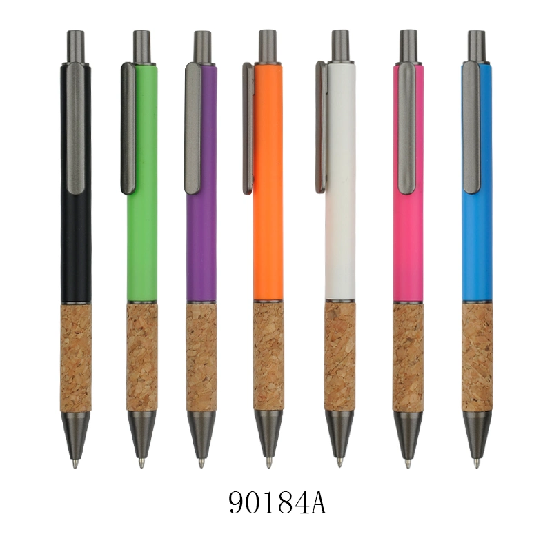 OEM Promotional Custom Logo Plastic Click Recycled Cork Ball Pen