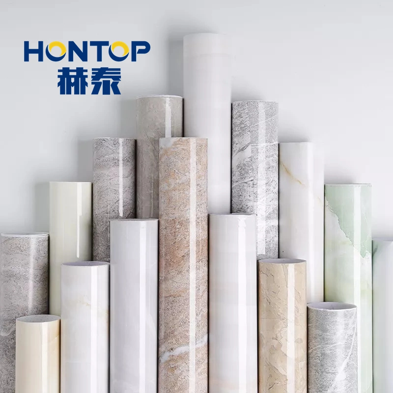 Interior Decoration Marble PVC Film Emboss Laminated Sheet Opaque for Furniture
