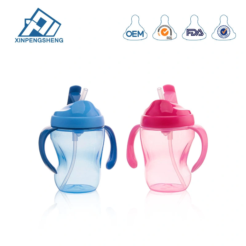 Wholesale/Supplier Plastic Drinking Cup with Handle Baby Training Drinking Water Cup