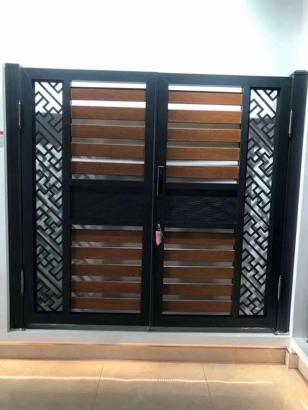 Aluminum Slat Fence Customized Decorative Courtyard Entrance Aluminum Fence Gate Driveway Sliding Gate High quality/High cost performance 