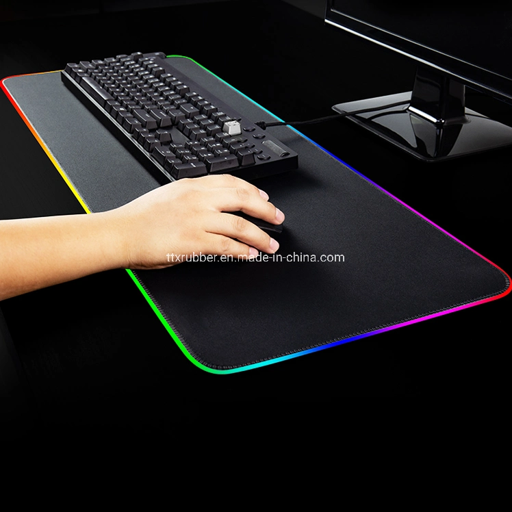 Custom Extended Large Mousepad RGB LED Glowing Keyboard Mat Natural Rubber Gaming Mouse Pad Gamer Computer Accessories