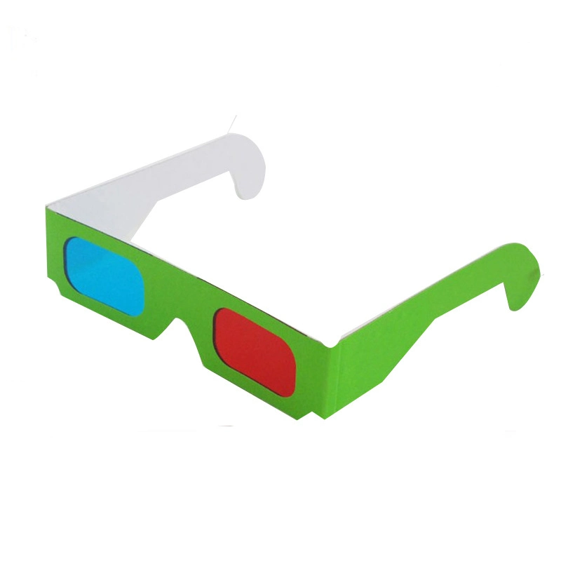 Custom Cinema Red Cian Cardboard desechable 3D Glasses de papel