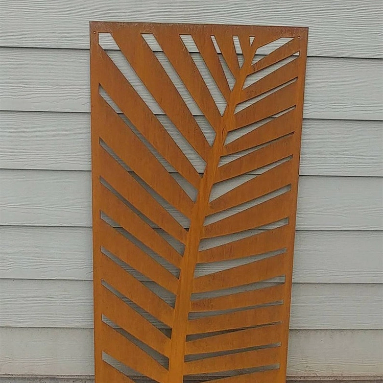 Decorative CNC Laser Cut Metal Panels Carved Corten Steel Garden Screen