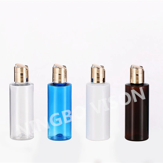 120ml Cylinder Shape Plastic Cosmetic Bottle with Disc Top Cap