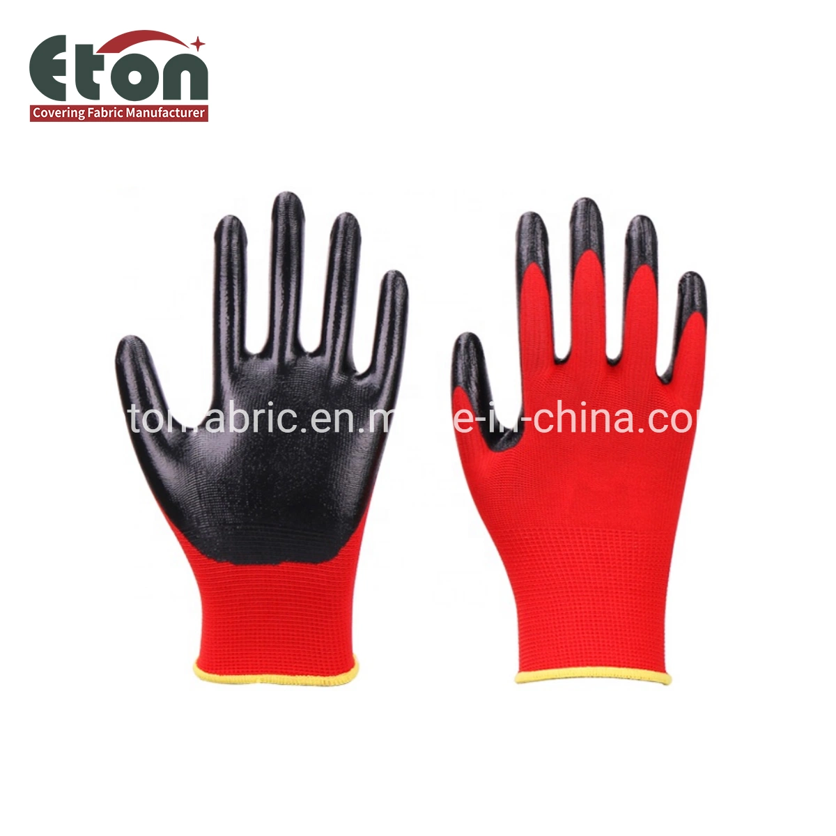 Doublure en nylon tricoté main de travail de sécurité en polyester enduit de nitrile sablonnonnonné Gants