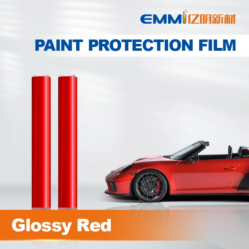 7.5mil Red Colortpu Ppf Paint Protection Film Anti Scratch Hot Repair 60''*50' Rolls