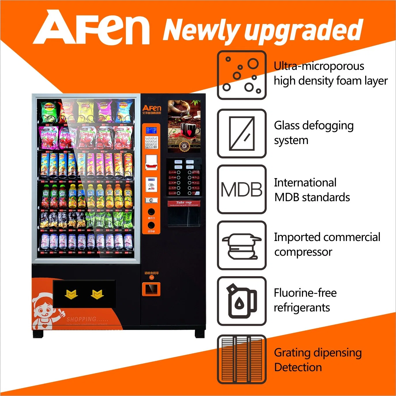 Afen Cold Food Cafeteria Vending Machine with Robot Arm