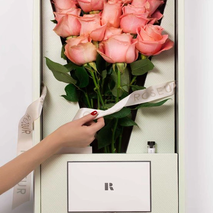 Caja de papel para tarjetas de embalaje a medida Caja de flores conservada