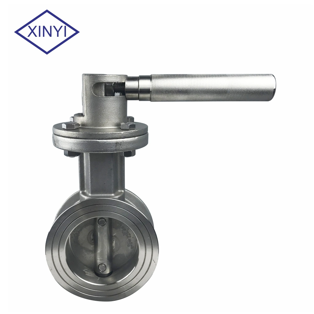 Pn16 Manual Graded Locking Level Handle Butterfly Valve Stainless Steel 304 Body for Dyeing Line