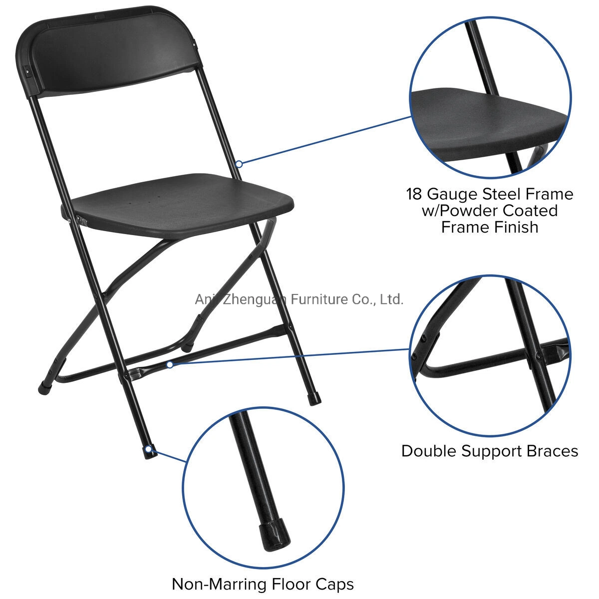 Wholesale/Supplier Furniture Beige Folding Plastic Chair for Staff and Students (ZG26-001)