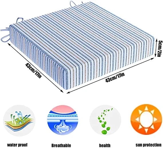 Les coussins de carrés sont adaptés pour les chaises de salle à manger avec des attaches amovibles et de brun Covers-Dark