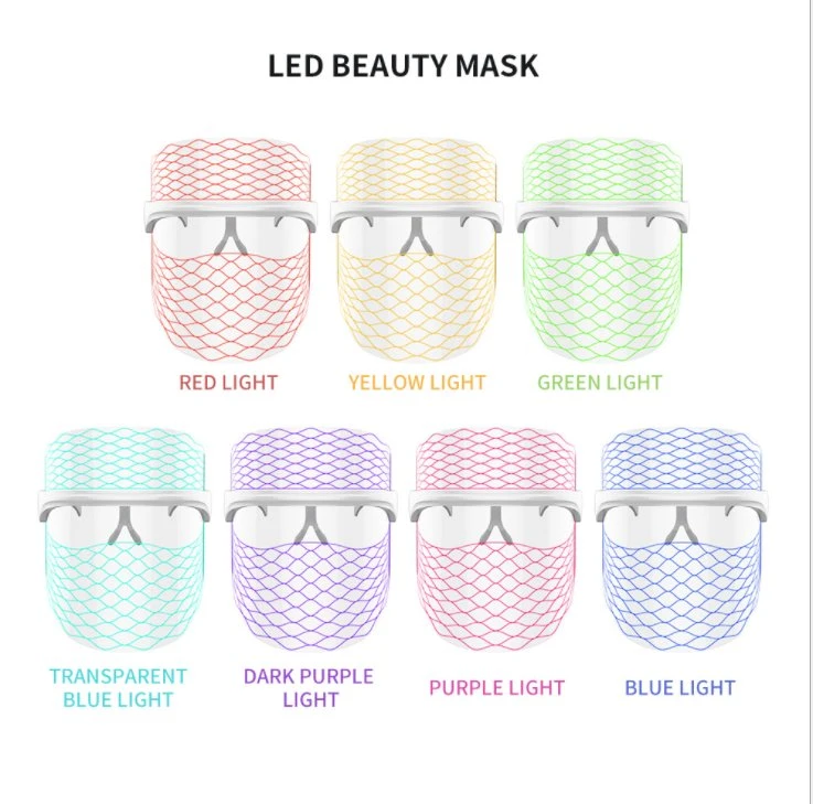 Masque avec lumière LED pour le visage à domicile 7 lumières Masque LED infrarouge