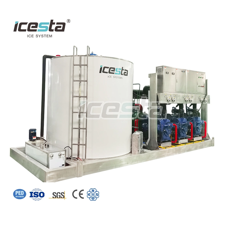 Icesta Customized Energieeinsparung Hohe Produktivität Lange Lebensdauer 15 20 25 30 Ton Edelstahl Industrielle Scherbeneiserzeuger