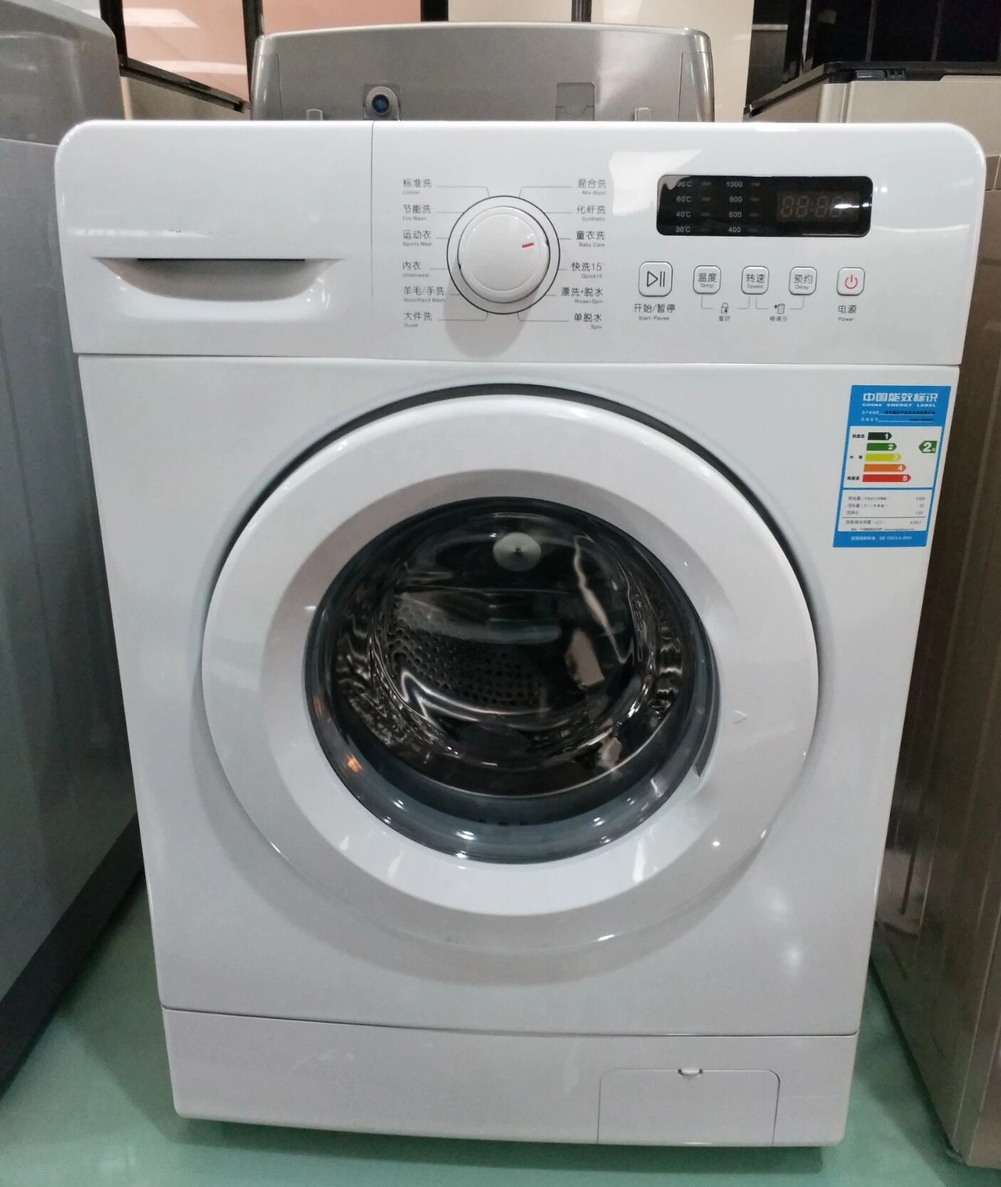 10kg Home Laundry Clothes Full Automatic Washing Machine Stainless Steel Drum Front Loading Washer