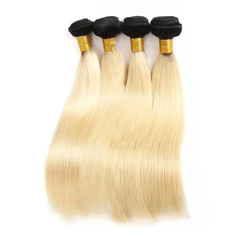 Beauty Brazilian Straight Hair Bundles Weave 4 PC Blonde Full 1b/613 Color Remy 100% Human Hair Extensions 10-26inch