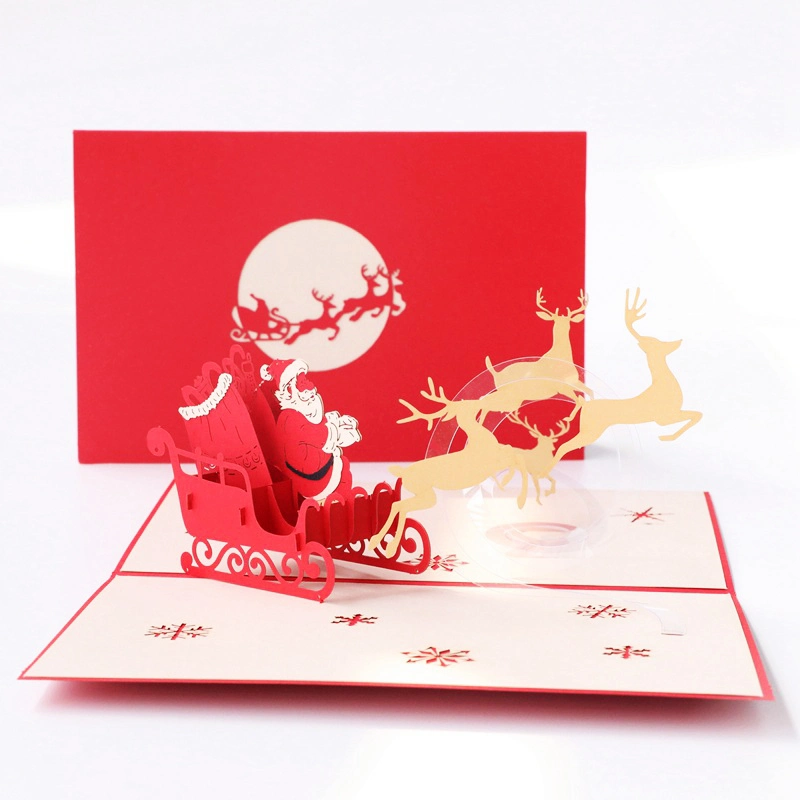 Custom Logo Printing Christmas Hot Sale Gifts Kraft Paper Envelope Eco-Friendly Folding Greeting Cards Packaging