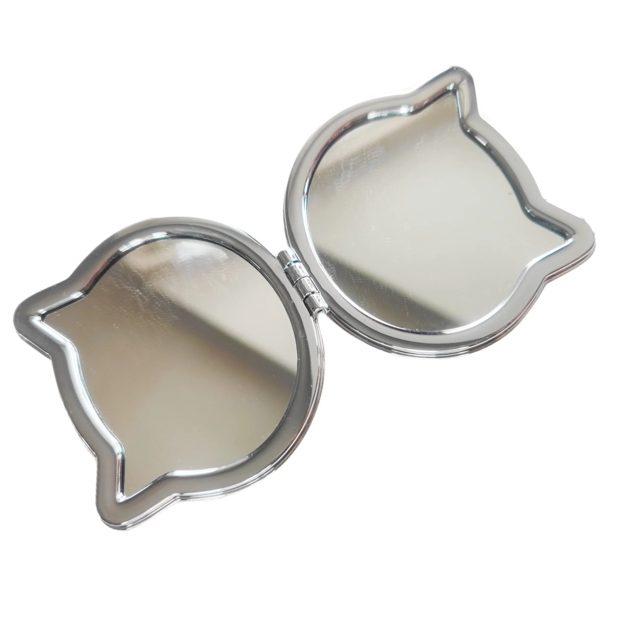 High quality/High cost performance Cat Shape Leather Luxury Makeup Beauty Flip Mirror Used on Holiday Gift