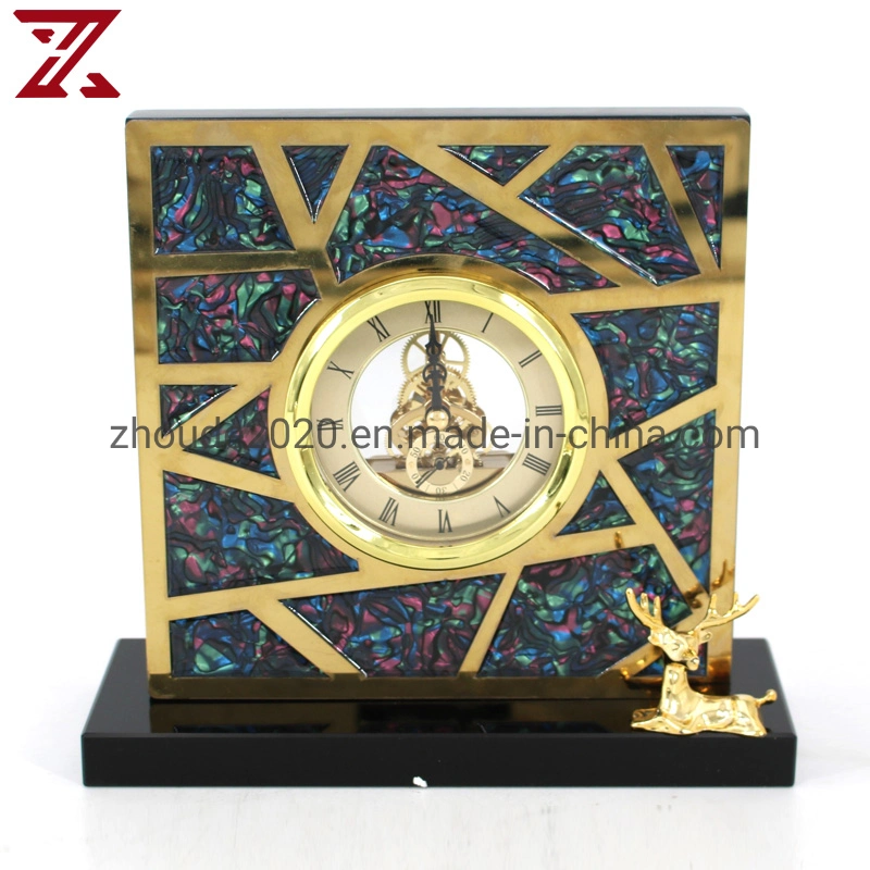 Factory Customize Vintage Table Clock Office Decor Antique Handcraft Square Desk Table Clock