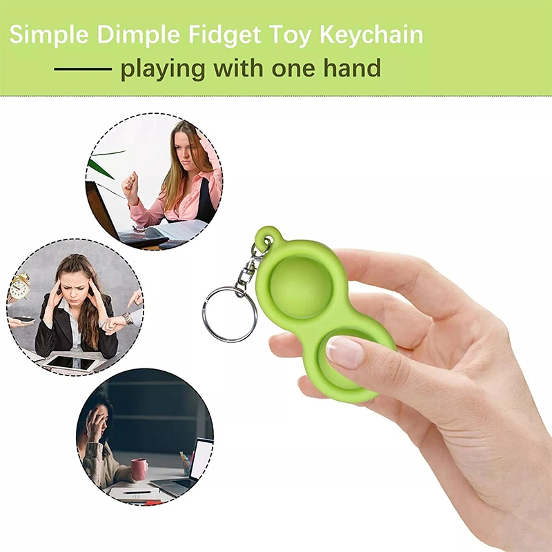 Trianing Push Pop Pop Mini Push It Bubble Fidget Toys Sensory Popper Portable Stress Relief Silicone Hand Keychain