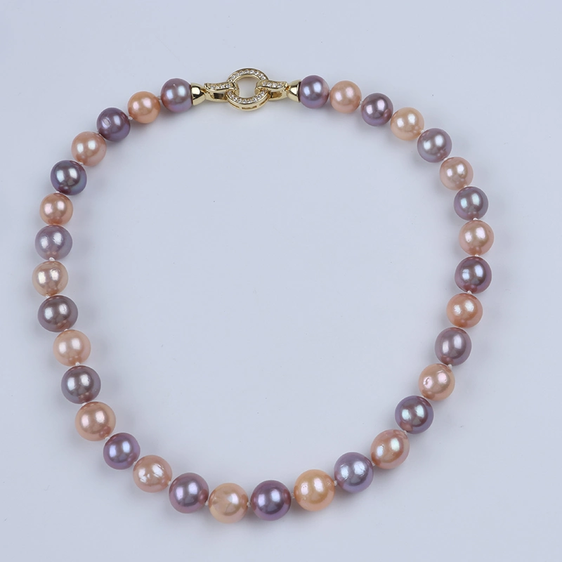 Atacado Fashion Design Natural água doce Edison Rosa púrpura Mixed Color Conjunto de jóias Pearl colar pulseira