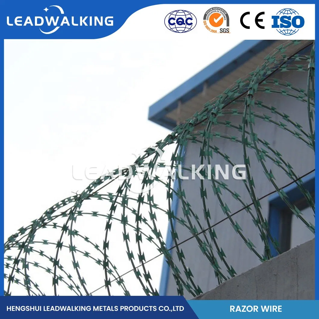 Leadwalking bon marché galvanisé barbelé Razor fil grossiste 20m longueur de rouleau Electric and Razor Wire China 12#X14# SWG Concertina Cross Razor Fil barbelé