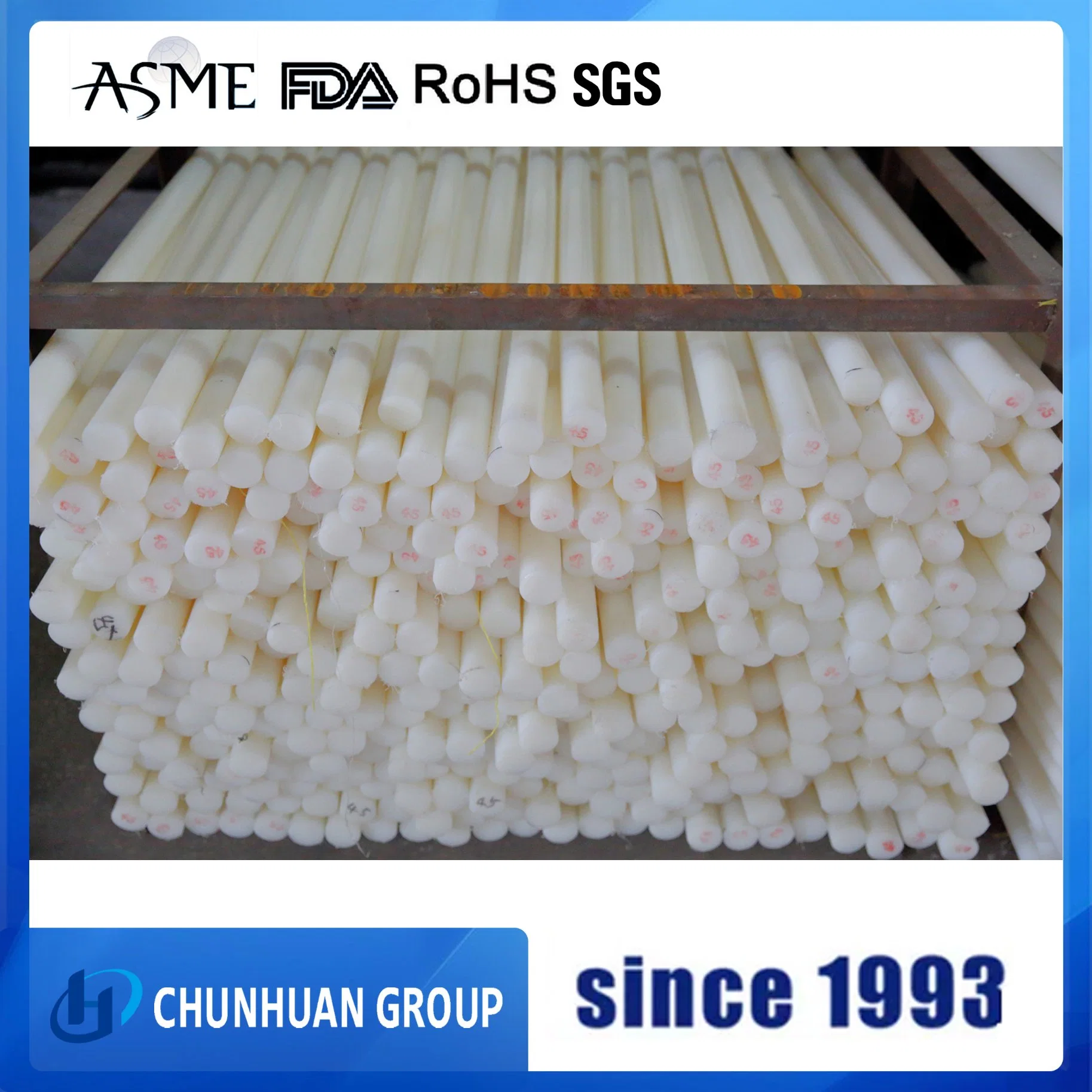 FDA/RoHS/Reach/MSDS 100% Virgin PTFE Bar Moulding Round Bar