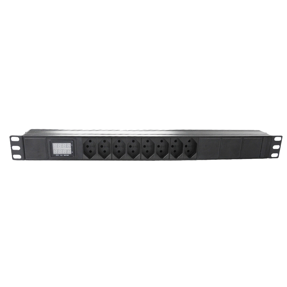 1u Rack Mount Swiss Series Power Strip with Current Meter