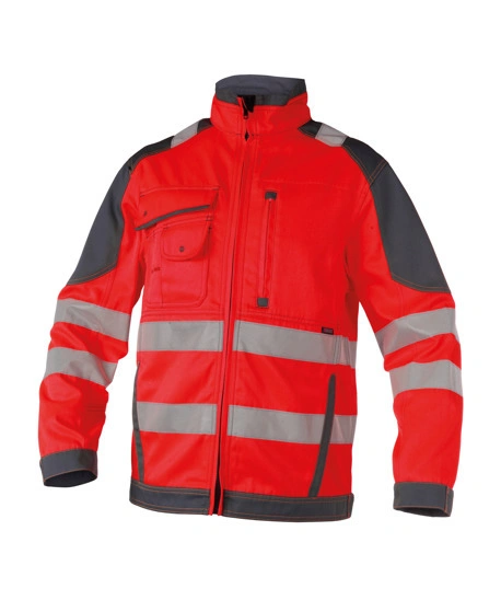 Ligero Windproof exterior impermeable transpirable de dos tonos encapuchado 300d Oxford hombres/mujeres acolchado Hi Vis Bombardero Chaqueta reflectante de seguridad