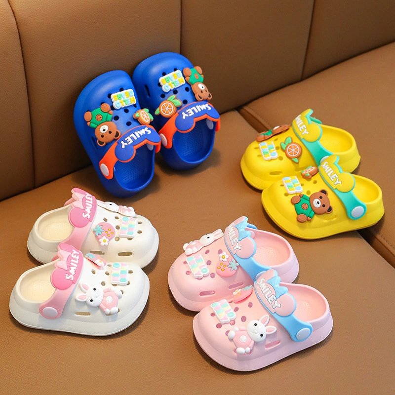 Ruunjoy Cute Hot Sell Summer Outdoor Kids Slippers EVA Soft Non-Slip Children Bath Cute Baby Holes Toddler Sandal Children's Slippers