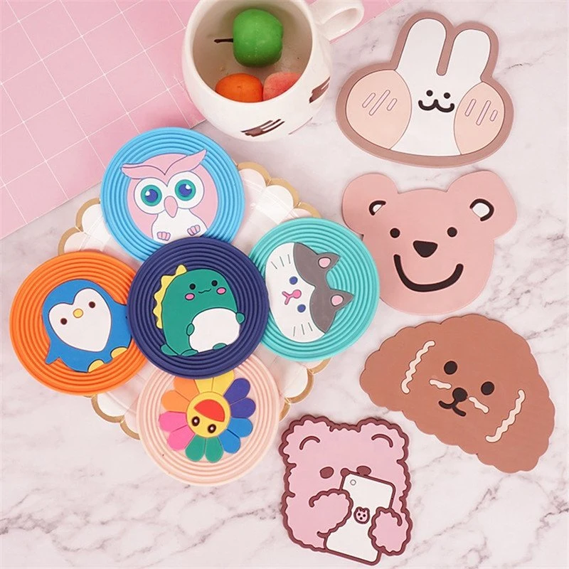 Wholesale/Supplier Cheap Cartoon Paper Cup Tablemat Custom Cork Placemat for Promotion Gift Kitchenware Home Decoration PVC Rubber Coaster