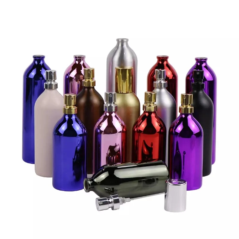 New Luxury Wholesale/Supplier Empty Aluminum Water Bottles Aluminum Bottle Aluminum Spray Bottle Aluminum Beauty Packaging Aluminum Cosmetic Bottle Manufacturers Price