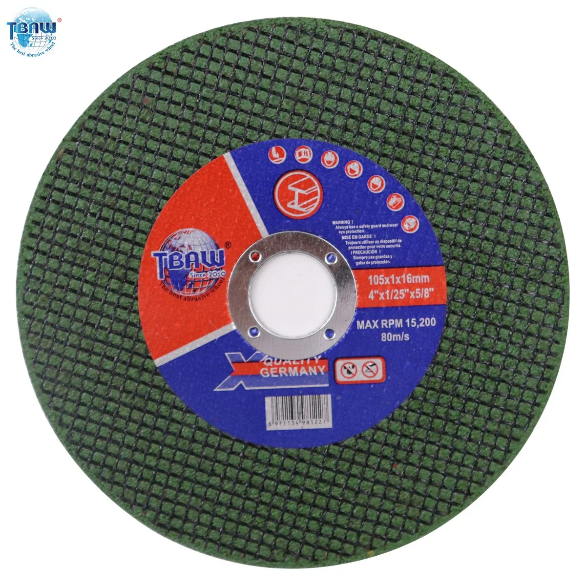 High Quality Best Price 4 Inch 105X1X16mm Tbaw Brand Cutting Wheel Abrasives Tools Grinding Wheel Cutting Dics Yuri India Market Disco De Corte