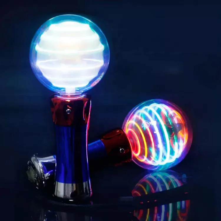 New Creative Design Rotating Ball Light Toy Ideal Gift for Kids Flash Stick Children's Electronic Glowing Toys LED Light Wand