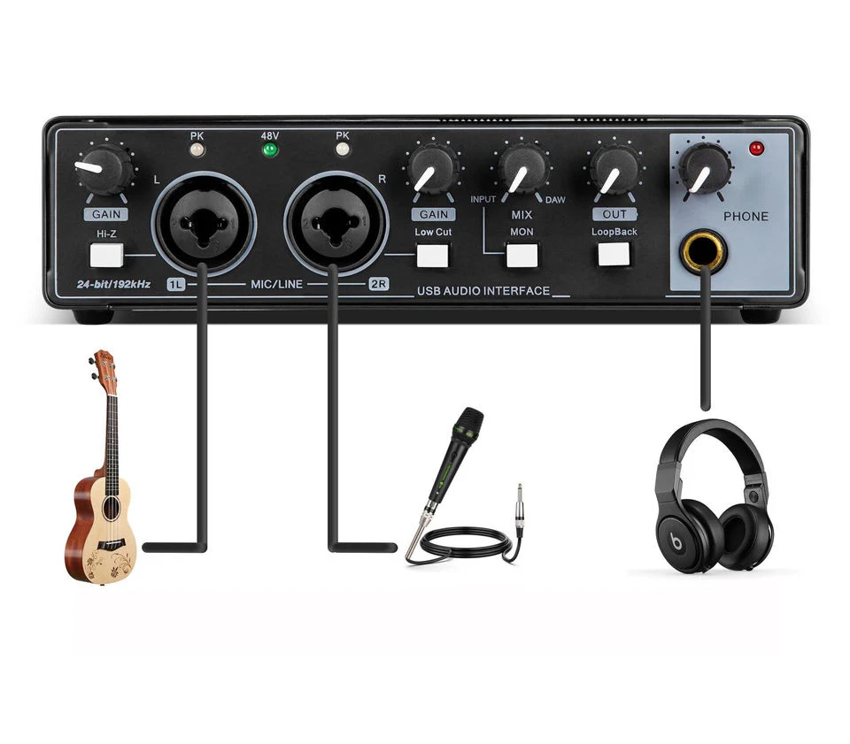 Professional Podcast Kit Equipment Soundcard Audio Interface Sound Card