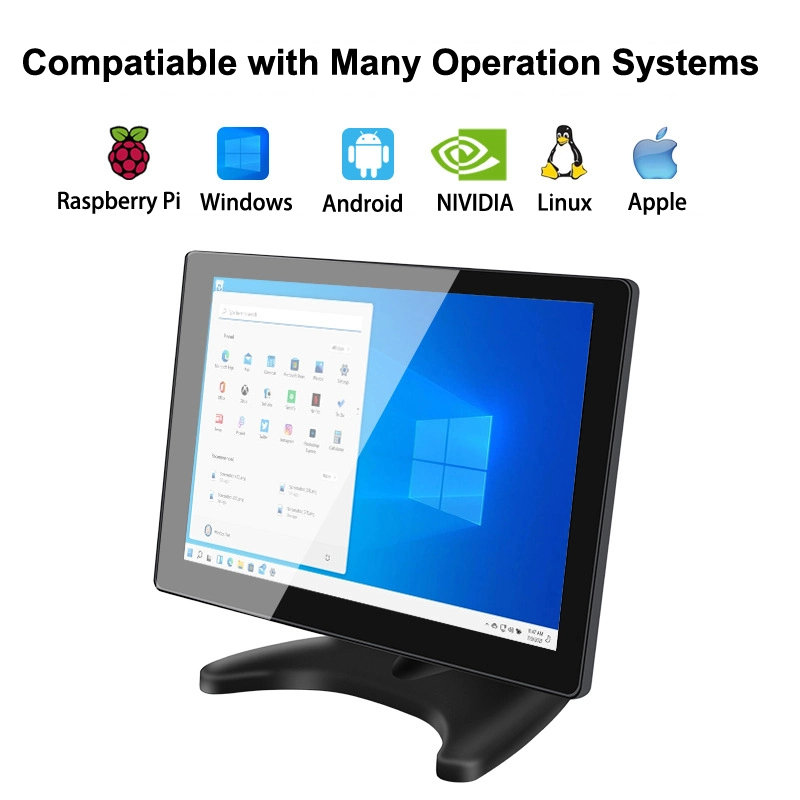 10,1 pulgadas 1280 X 800 Unión óptica Raspberry Pi Capacitive Touch HDMI Monitor LCD con armario y soporte de metal