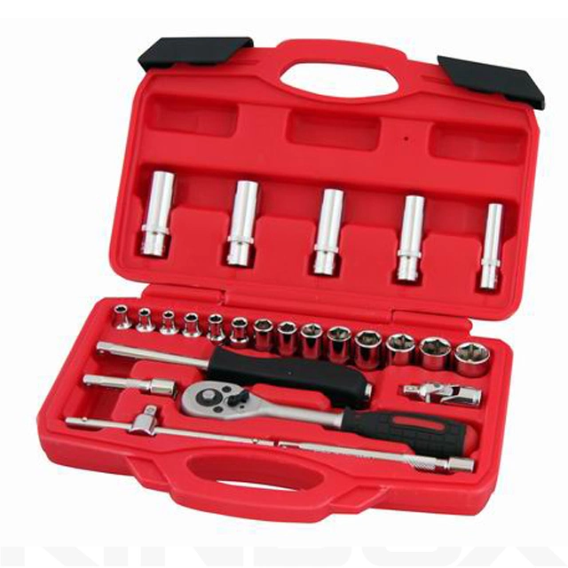 Kinbox 34PCS 1/2"Dr. Socket Wrench Set Hard Carry Case