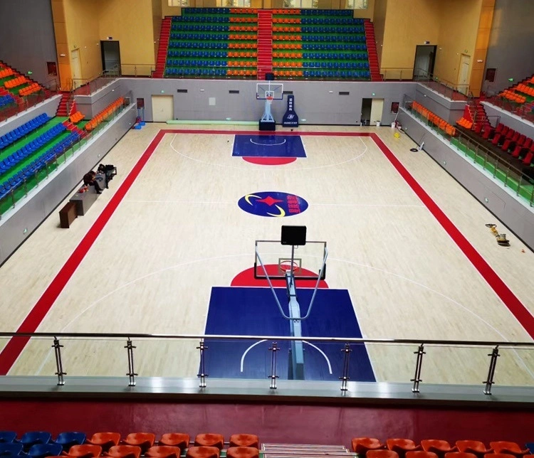 Baloncesto sala dedicada de madera de arce suelos PVC Instalación sencilla Viny Rollo de PVC para la venta de piso