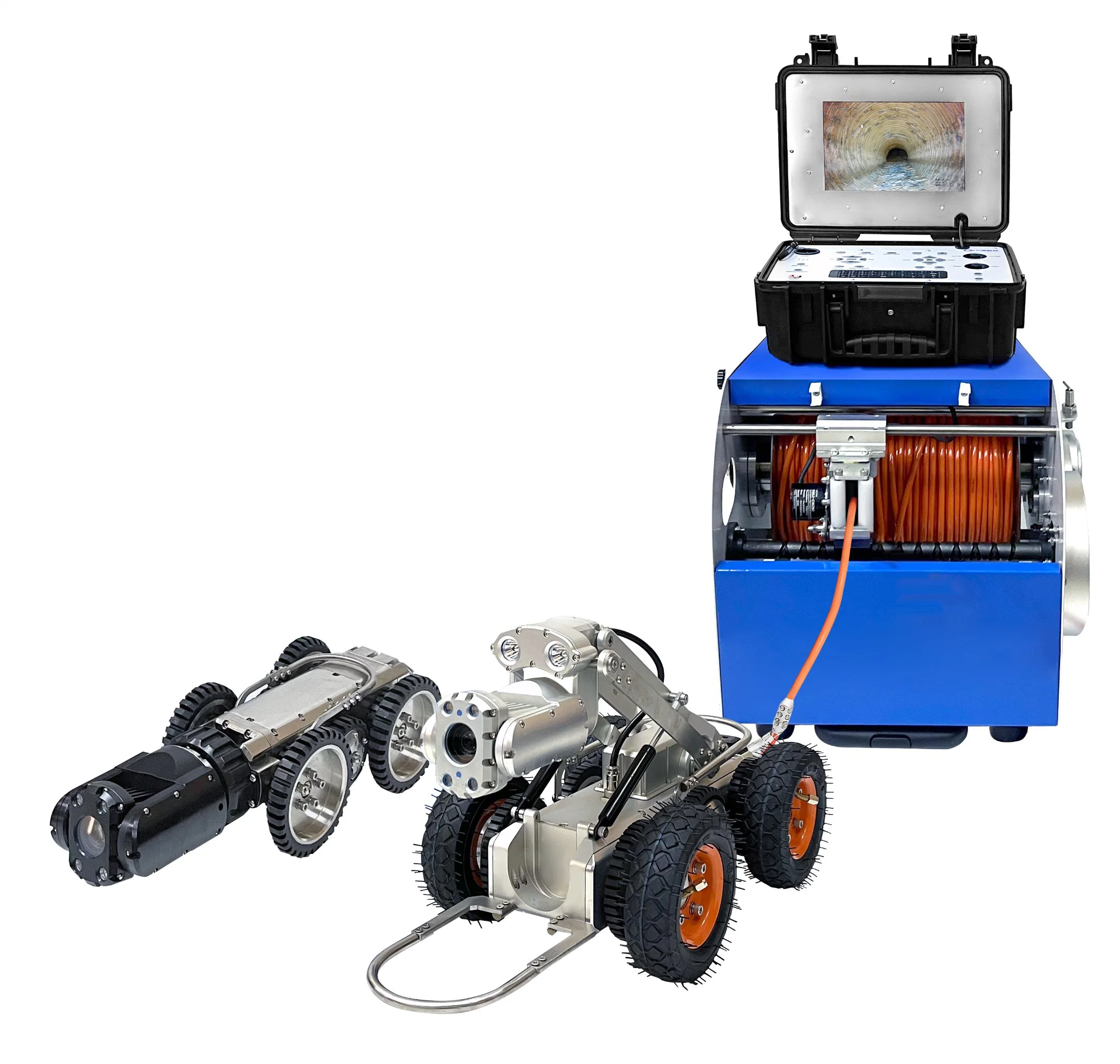 2/4 Mgp 100-300m CCTV Sewage Drainage Pipe Inspection Crawler Robot Camera System