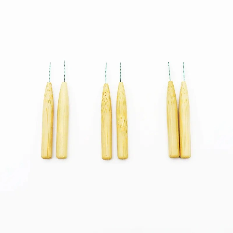 Custom Logo Umweltfreundliche Bambus Interdental Bürsten Denta Floss Interdental Reiniger Zahnbürste Zahnstocher Mundpflege-Tool