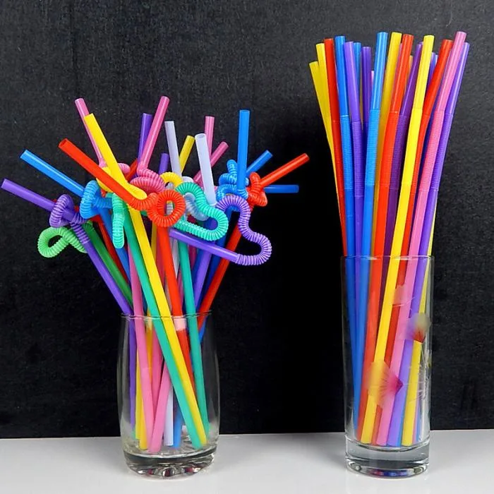 100% Quality Disposable Straws Bendable Juice Drinking Flexible Safe