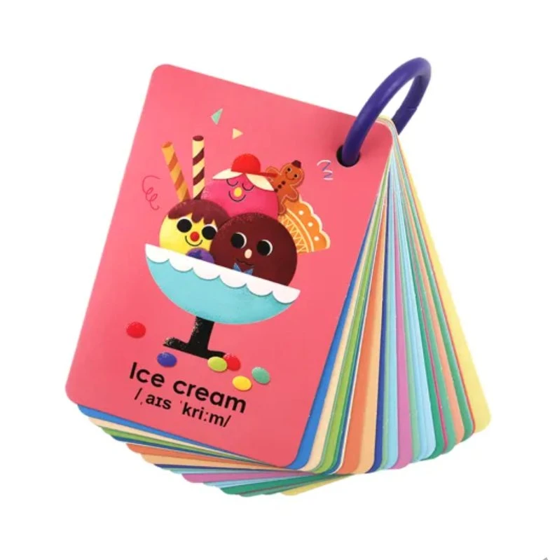 OEM personalizados crianças carta de jogar papel impressão jogo de tabuleiro Kids Aprendizagem educacional de embalagem de cartão Pokers jogar cards Cartão Flash