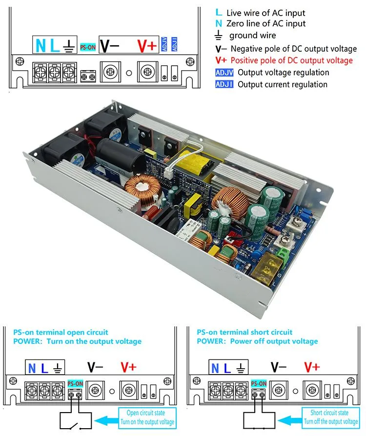 Constant Current Pfc Function 17A 60V 72V 110VDC 150V 1000W Light Transformer AC 120/220V Switching Power Supply for LED Strips