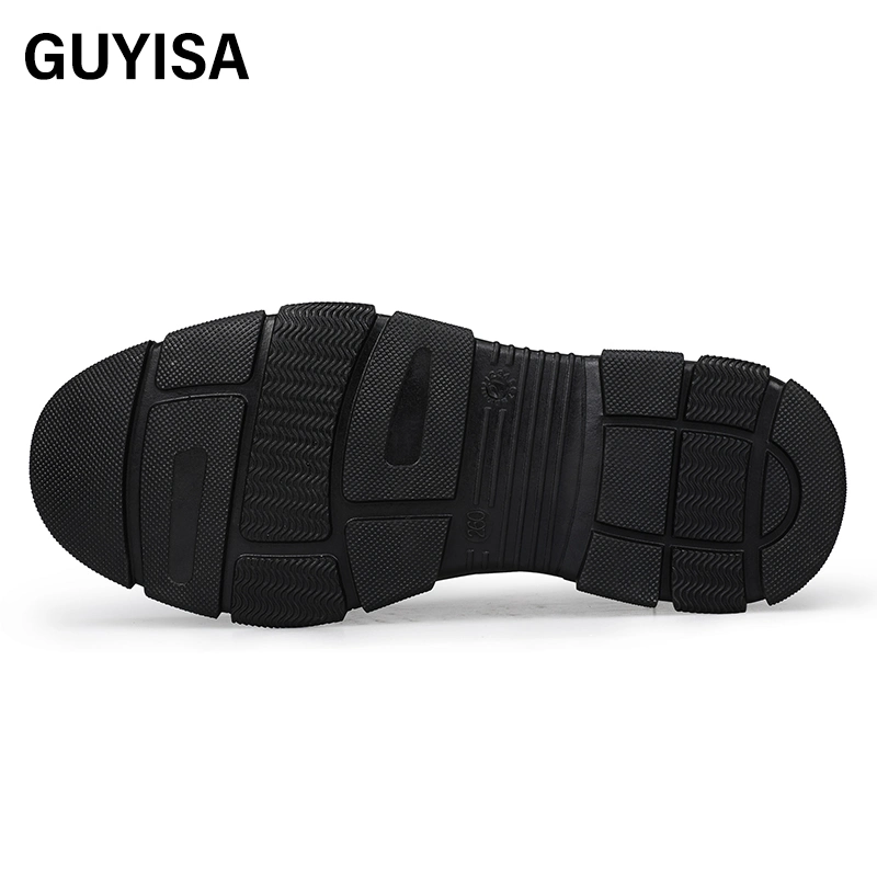 Guyisa Fashion Black Waterproof Breathable Wear Resistant High Elastic Work Steel Toe Working Boot Work Boots for Men