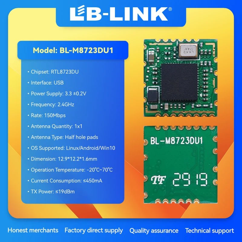 وحدة USB مجمعة LB Link BL-M8723DU1 1T1R 802.11b/g/n WiFi4 + B4.2 مع CE