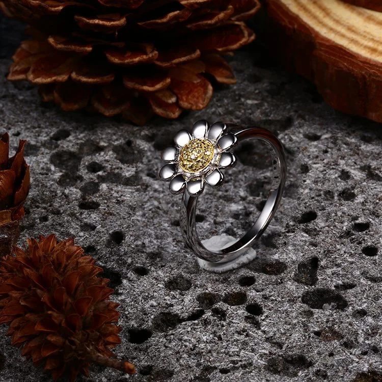 Flower Shape Fashion Jewelry Trendy Women Fine Jewellery Factory Wholesale Elegant Fine Women Ring